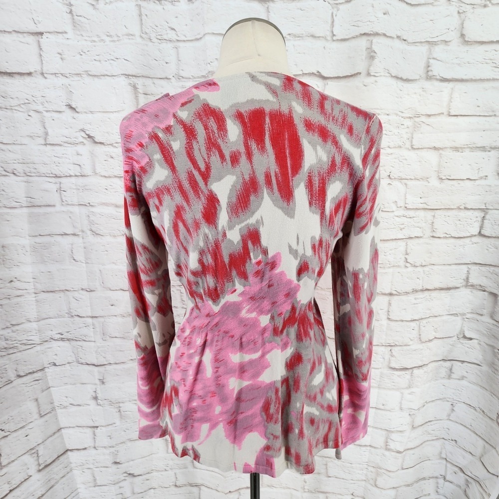 Vintage Y2K Balletcore Cardigan Feminine Dainty Knit Plunge Soft Girl Size Large - Picture 2 of 9